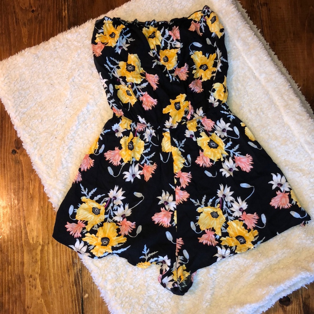 H&M Strapless Floral Romper